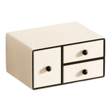 Maxbell Cosmetic Organiser with 3 Drawers PU Leather for Holiday Gift Compact Design Standard