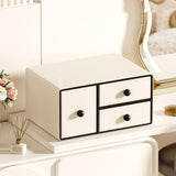 Maxbell Cosmetic Organiser with 3 Drawers PU Leather for Holiday Gift Compact Design Standard