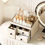 Maxbell Cosmetic Organiser with 3 Drawers PU Leather for Holiday Gift Compact Design Standard