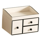 Maxbell Cosmetic Organiser with 3 Drawers PU Leather for Holiday Gift Compact Design With Movable Tray