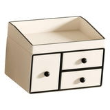 Maxbell Cosmetic Organiser with 3 Drawers PU Leather for Holiday Gift Compact Design With Movable Tray
