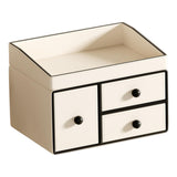 Maxbell Cosmetic Organiser with 3 Drawers PU Leather for Holiday Gift Compact Design With Movable Tray