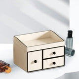 Maxbell Cosmetic Organiser with 3 Drawers PU Leather for Holiday Gift Compact Design With Movable Tray