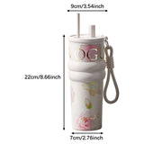Maxbell Insulated Tumbler Wear Resistant Reusable Thermal Cup for Camping Office Gym white