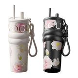 Maxbell Insulated Tumbler Wear Resistant Reusable Thermal Cup for Camping Office Gym white