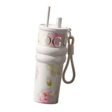 Maxbell Insulated Tumbler Wear Resistant Reusable Thermal Cup for Camping Office Gym white