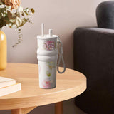 Maxbell Insulated Tumbler Wear Resistant Reusable Thermal Cup for Camping Office Gym white