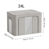 Maxbell Clothes Storage Bin Visible Closet Organizer for Blanket Clothing Bed Sheets 24L Gray