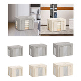 Maxbell Clothes Storage Bin Visible Closet Organizer for Blanket Clothing Bed Sheets 24L Gray