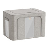 Maxbell Clothes Storage Bin Visible Closet Organizer for Blanket Clothing Bed Sheets 66L Gray