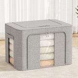 Maxbell Clothes Storage Bin Visible Closet Organizer for Blanket Clothing Bed Sheets 66L Gray