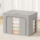 Maxbell Clothes Storage Bin Visible Closet Organizer for Blanket Clothing Bed Sheets 66L Gray