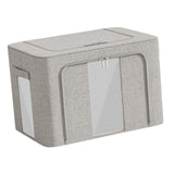 Maxbell Clothes Storage Bin Visible Closet Organizer for Blanket Clothing Bed Sheets 100L Gray