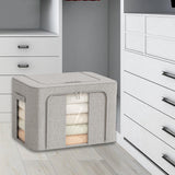 Maxbell Clothes Storage Bin Visible Closet Organizer for Blanket Clothing Bed Sheets 100L Gray