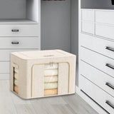 Maxbell Clothes Storage Bin Visible Closet Organizer for Blanket Clothing Bed Sheets 24L Light Yellow