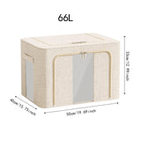 Maxbell Clothes Storage Bin Visible Closet Organizer for Blanket Clothing Bed Sheets 66L Light Yellow