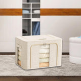 Maxbell Clothes Storage Bin Visible Closet Organizer for Blanket Clothing Bed Sheets 66L Light Yellow
