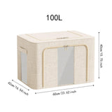 Maxbell Clothes Storage Bin Visible Closet Organizer for Blanket Clothing Bed Sheets 100L Light Yellow