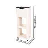 Maxbell Kitchen Trash Can with Rack Decor Garbage Bin for Pantry Dormitory Household White