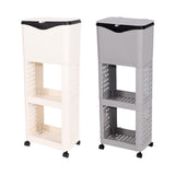 Maxbell Kitchen Trash Can with Rack Decor Garbage Bin for Pantry Dormitory Household White