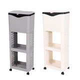 Maxbell Kitchen Trash Can with Rack Decor Garbage Bin for Pantry Dormitory Household White