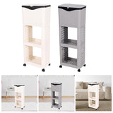 Maxbell Kitchen Trash Can with Rack Decor Garbage Bin for Pantry Dormitory Household White