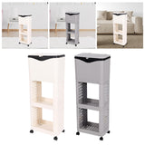 Maxbell Kitchen Trash Can with Rack Decor Garbage Bin for Pantry Dormitory Household White