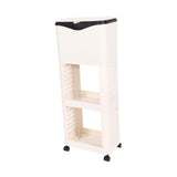 Maxbell Kitchen Trash Can with Rack Decor Garbage Bin for Pantry Dormitory Household White