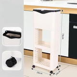 Maxbell Kitchen Trash Can with Rack Decor Garbage Bin for Pantry Dormitory Household White
