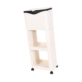 Maxbell Kitchen Trash Can with Rack Decor Garbage Bin for Pantry Dormitory Household White