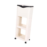 Maxbell Kitchen Trash Can with Rack Decor Garbage Bin for Pantry Dormitory Household White