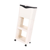 Maxbell Kitchen Trash Can with Rack Decor Garbage Bin for Pantry Dormitory Household White