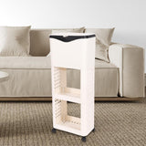 Maxbell Kitchen Trash Can with Rack Decor Garbage Bin for Pantry Dormitory Household White