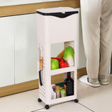 Maxbell Kitchen Trash Can with Rack Decor Garbage Bin for Pantry Dormitory Household White