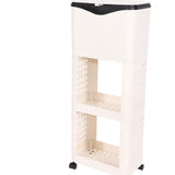 Maxbell Kitchen Trash Can with Rack Decor Garbage Bin for Pantry Dormitory Household White