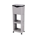 Maxbell Kitchen Trash Can with Rack Decor Garbage Bin for Pantry Dormitory Household Grey