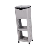 Maxbell Kitchen Trash Can with Rack Decor Garbage Bin for Pantry Dormitory Household Grey