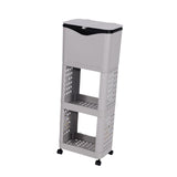 Maxbell Kitchen Trash Can with Rack Decor Garbage Bin for Pantry Dormitory Household Grey
