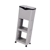 Maxbell Kitchen Trash Can with Rack Decor Garbage Bin for Pantry Dormitory Household Grey