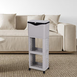 Maxbell Kitchen Trash Can with Rack Decor Garbage Bin for Pantry Dormitory Household Grey