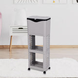 Maxbell Kitchen Trash Can with Rack Decor Garbage Bin for Pantry Dormitory Household Grey