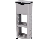 Maxbell Kitchen Trash Can with Rack Decor Garbage Bin for Pantry Dormitory Household Grey