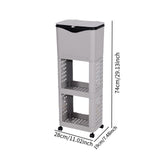 Maxbell Kitchen Trash Can with Rack Decor Garbage Bin for Pantry Dormitory Household Grey