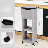 Maxbell Kitchen Trash Can with Rack Decor Garbage Bin for Pantry Dormitory Household Grey