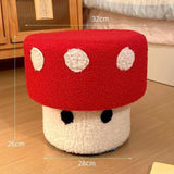 Maxbell Foot Stool Modern Nonslip Ornament Footstool for Living Room Under Desk Dorm Red