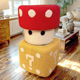 Maxbell Foot Stool Modern Nonslip Ornament Footstool for Living Room Under Desk Dorm Red