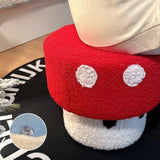 Maxbell Foot Stool Modern Nonslip Ornament Footstool for Living Room Under Desk Dorm Red