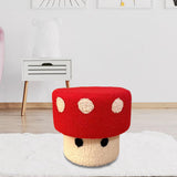 Maxbell Foot Stool Modern Nonslip Ornament Footstool for Living Room Under Desk Dorm Red
