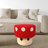 Maxbell Foot Stool Modern Nonslip Ornament Footstool for Living Room Under Desk Dorm Red