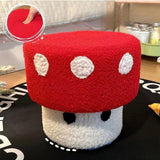 Maxbell Foot Stool Modern Nonslip Ornament Footstool for Living Room Under Desk Dorm Red